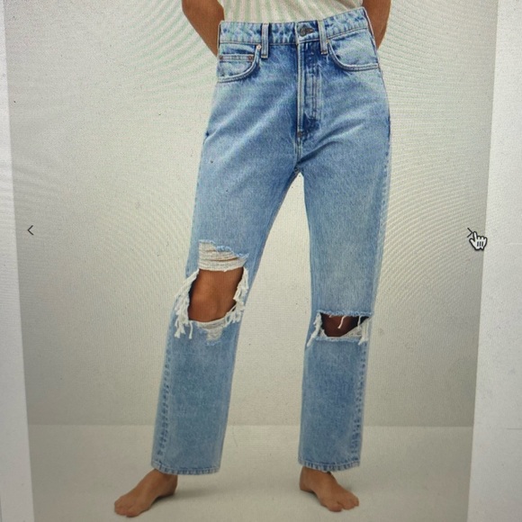 Mango Denim - Mango straight leg high waisted jeans